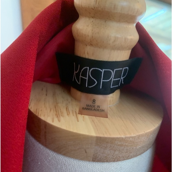 Kasper Rich Red Open Front Blazer - Picture 2 of 7